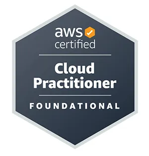 Amazon Web Services Certified Cloud Practicioner certification badge