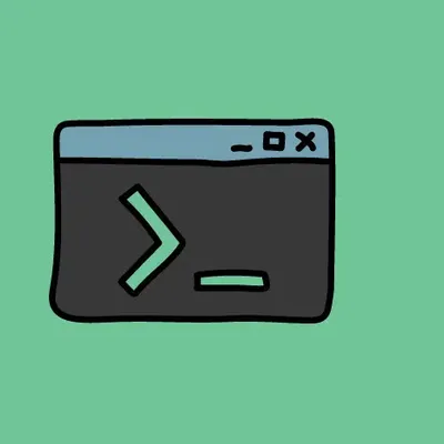An drawing of a terminal window.